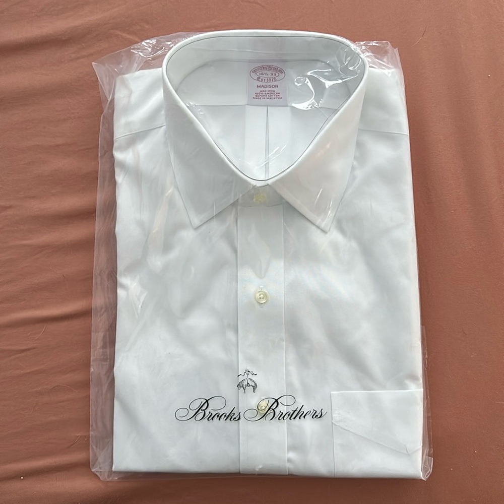 NEW White dress shirt Madison Brooks Brothers size 16.5